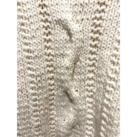 Vintage Fisherman Sweater Flaherty Imports Kennebunkport White Wool Blend Large - Picture 4 of 8